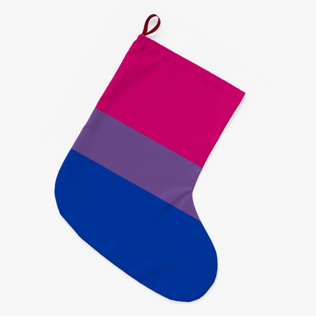 Bisexual Pride Flag Large Christmas Stocking (Front (Hanging))