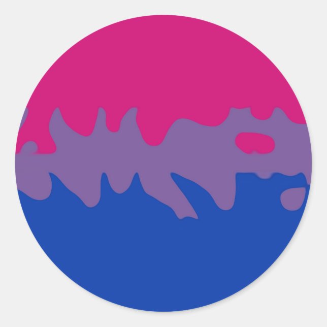 Bisexual Pride Flag Splash Classic Round Sticker (Front)