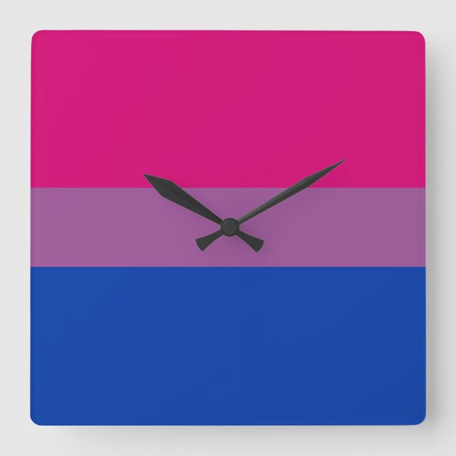 Bisexual Pride Flag Square Wall Clock (Front)