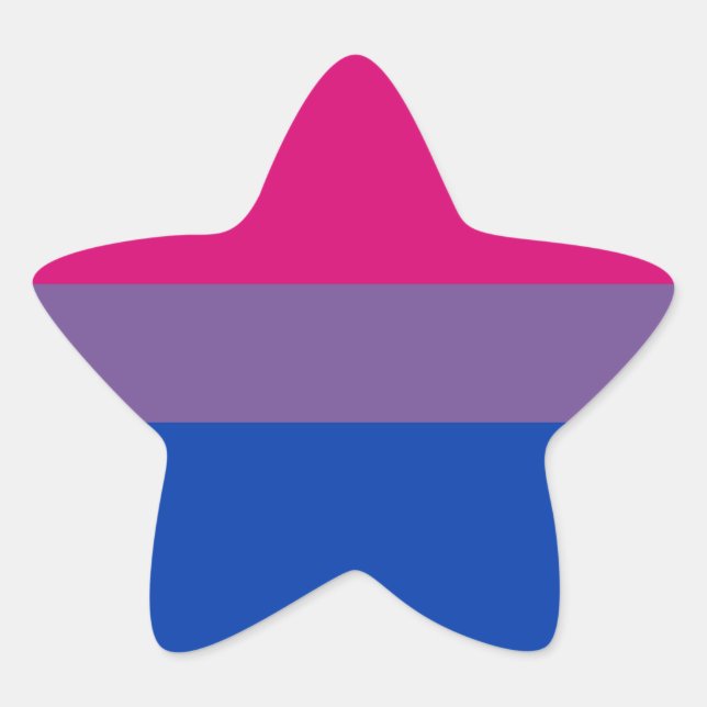 Bisexual Pride Flag Star Sticker (Front)