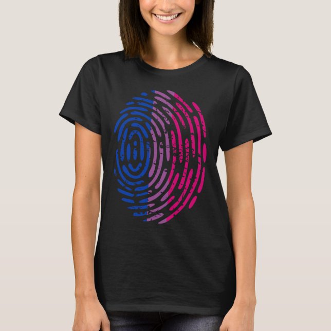 Bisexual Pride Flag Thumb Print Thumbprint LGBT Ae T-Shirt (Front)