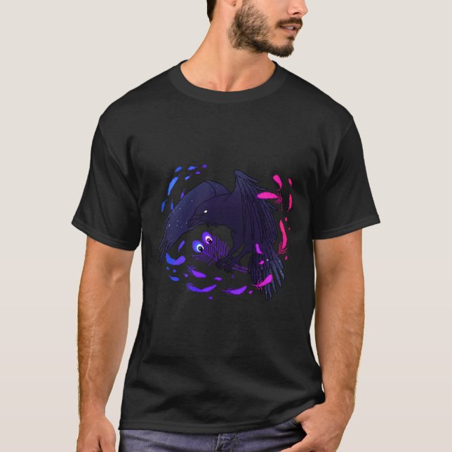 Bisexual Pride Galaxy Raven (requested) Sticker T-Shirt (Front)