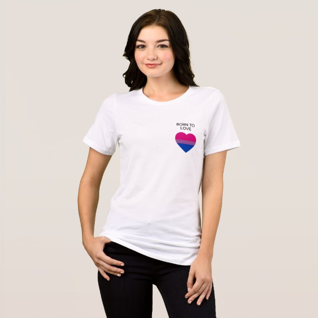 Bisexual Pride Heart T-Shirt Tri-Blend Shirt (Front Full)