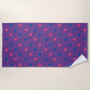 Bisexual Pride Hearts Beach Towel
