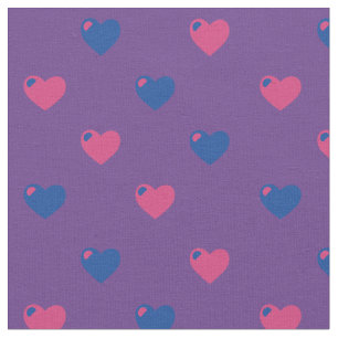 Bisexual Pride Hearts Fabric