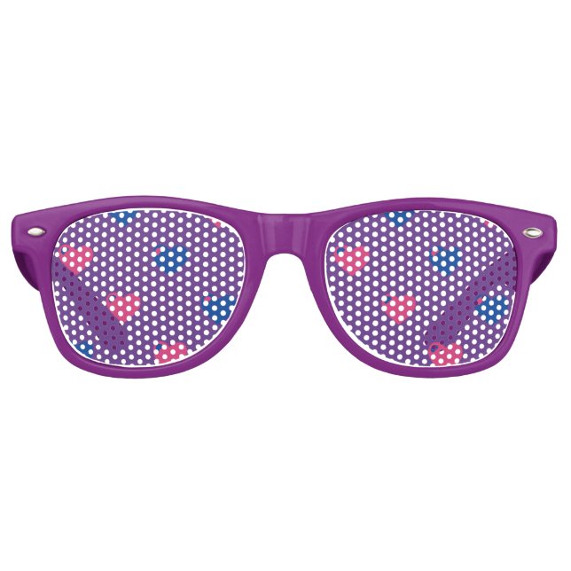 Bisexual Pride Hearts Sunglasses (Front)
