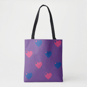 Bisexual Pride Hearts Tote Bag