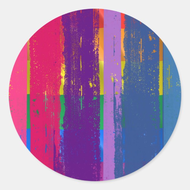 BISEXUAL PRIDE INK BAR -.png Classic Round Sticker (Front)