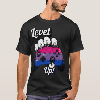 Bisexual Pride Level Up Tiger Paw Controller Shirt