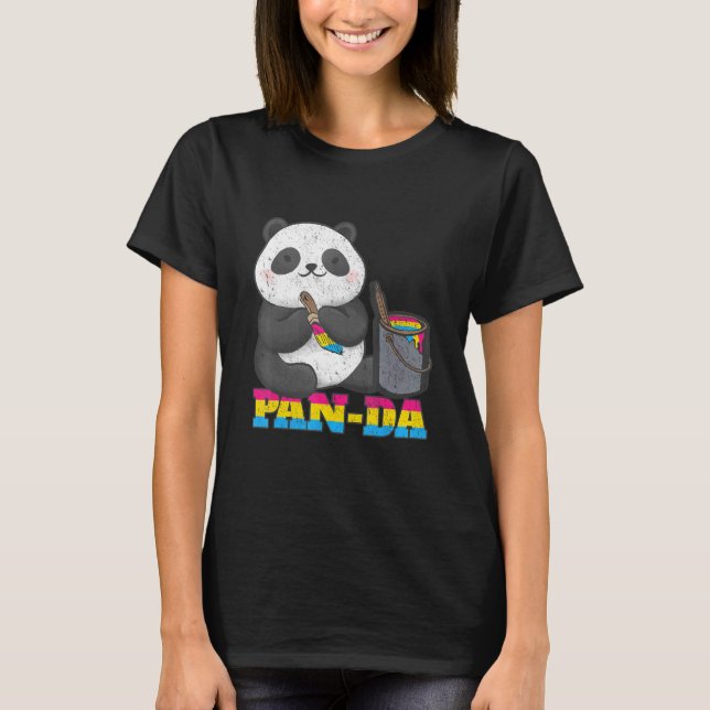 Bisexual Pride Lgbt Panda Pan Da Queer Nonbinary T-Shirt (Front)