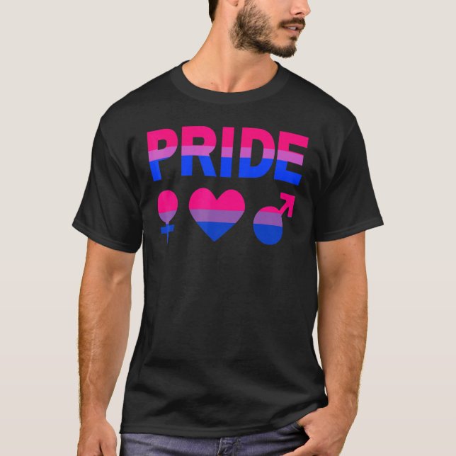 Bisexual Pride Lgbtqia Love Support Bi Men Women B T-Shirt (Front)