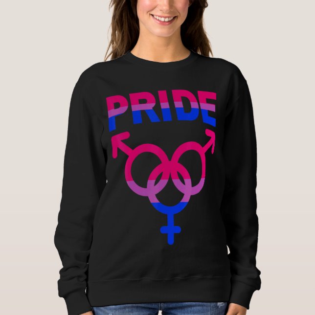 Bisexual Pride Lgbtqia Love Support Men Women Boys Sweatshirt (Front)