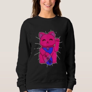 Bisexual Pride Lucky Cat LGBTQ+ Asexuality Sweatshirt