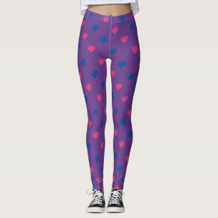 Bisexual Pride Medium Hearts Leggings
