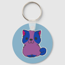 Bisexual Pride Pup Keychain