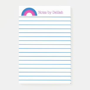 Bisexual Pride Rainbow Flag Lined Custom Post-it Notes