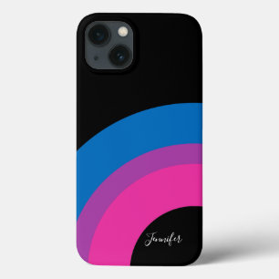 Bisexual Pride Rainbow Flag Personalised Black iPhone 13 Case