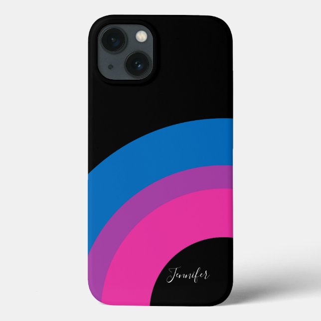 Bisexual Pride Rainbow Flag Personalised Black Case-Mate iPhone Case (Back)