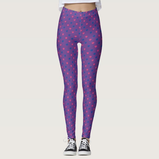 Bisexual Pride Small Hearts Leggings (Front)