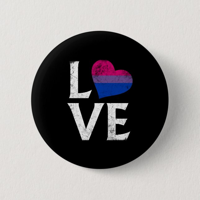 Bisexual Pride Stacked Love 6 Cm Round Badge (Front)