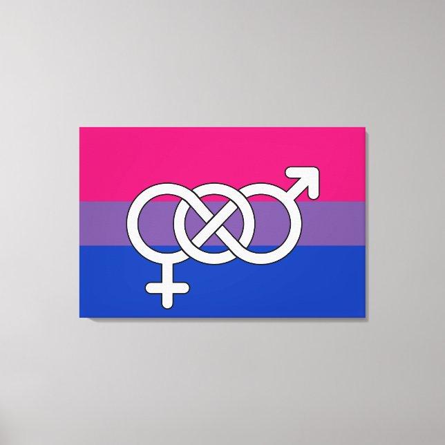 Bisexual Pride Symbol Flag Canvas Print (Front)