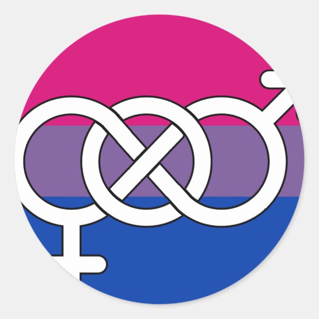 Bisexual Pride Symbol Flag Classic Round Sticker (Front)