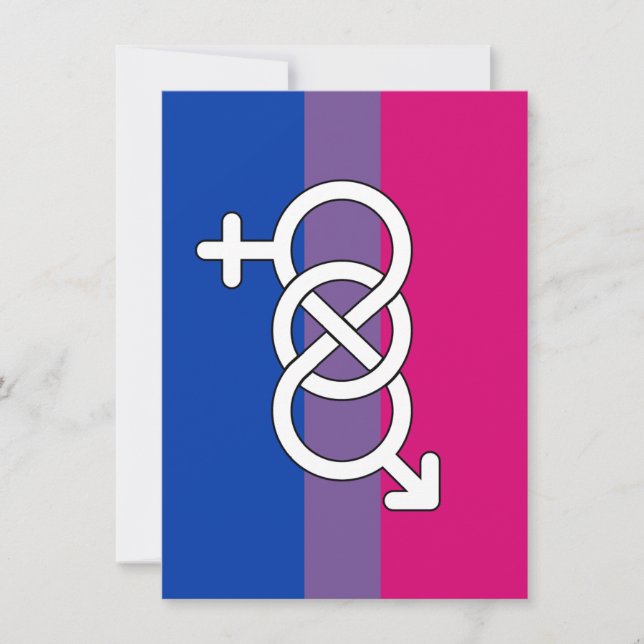 Bisexual Pride Symbol Flag Holiday Card (Front)