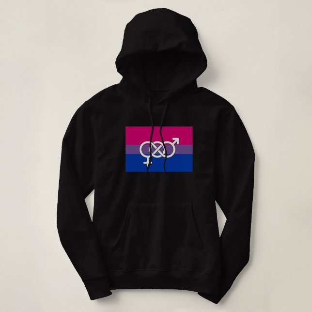 Bisexual Pride Symbol Flag Hoodie (Design Front)