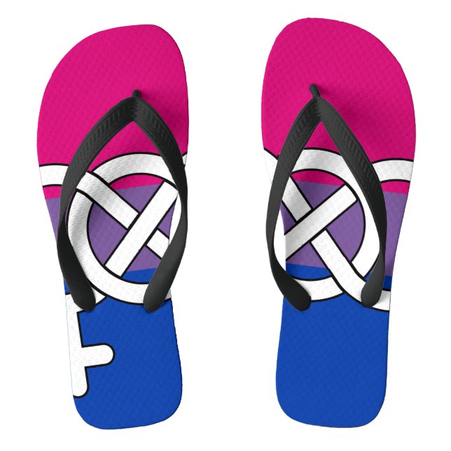 Bisexual Pride Symbol Flag Jandals (Footbed)