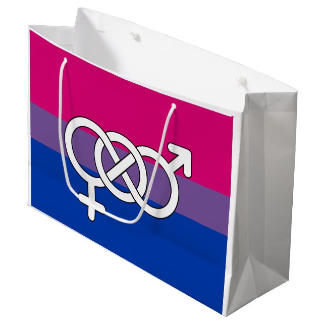 Bisexual Pride Symbol Flag Large Gift Bag (Front Angled)