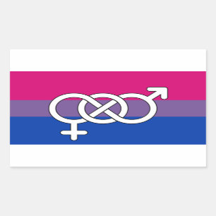 Bisexual Pride Symbol Flag Rectangular Sticker