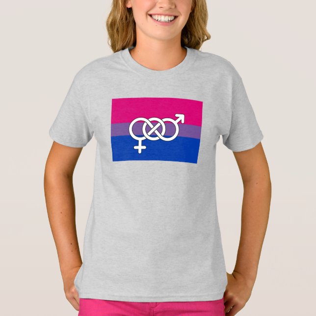 Bisexual Pride Symbol Flag T-Shirt (Front)