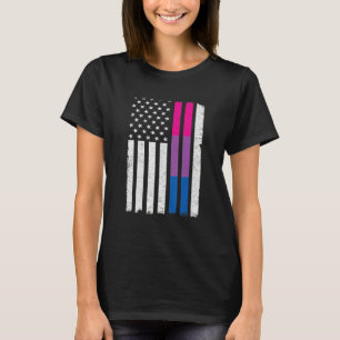 Bisexual Pride Us American Flag Love Wins Lgbt Bi  T-Shirt