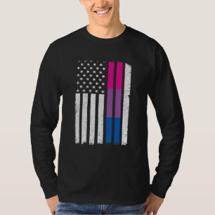 Bisexual Pride Us American Flag Love Wins Lgbt Bi  T-Shirt
