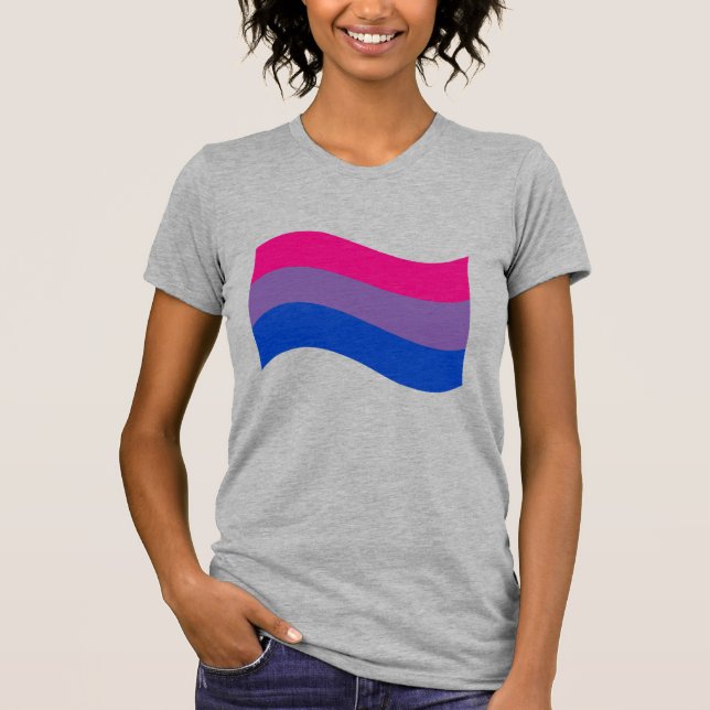 Bisexual Pride Wavy Flag T-Shirt (Front)