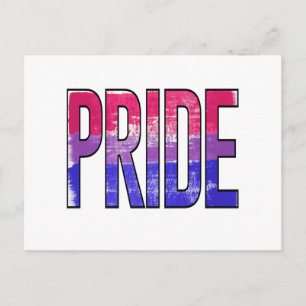 Bisexual Pride Word Postcard