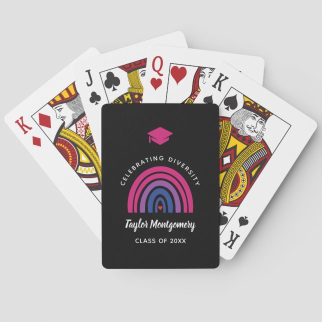 Bisexual Pride Year College High School Diversity Playing Cards (Back)