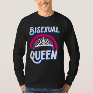 Bisexual Queen Minimalist Bisexual Pride Flag Rain T-Shirt
