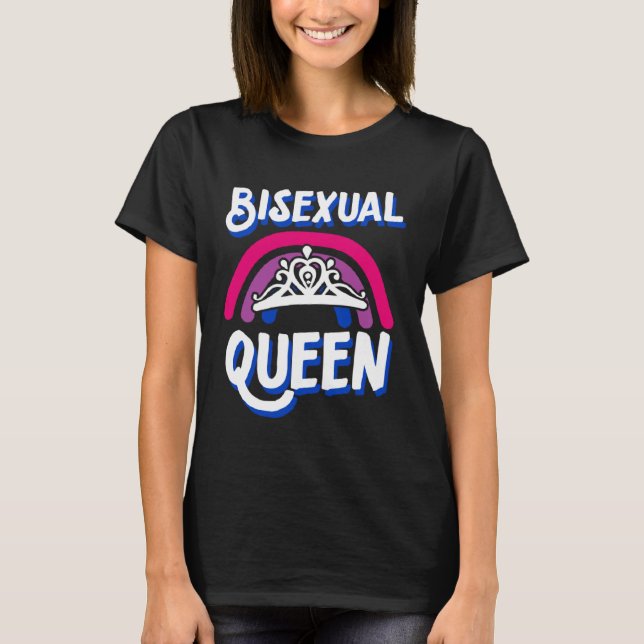 Bisexual Queen Minimalist Bisexual Pride Flag Rain T-Shirt (Front)