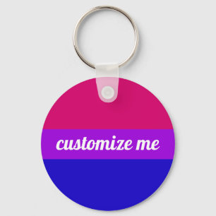 Bisexual Rainbow Flag Monogram Key Ring