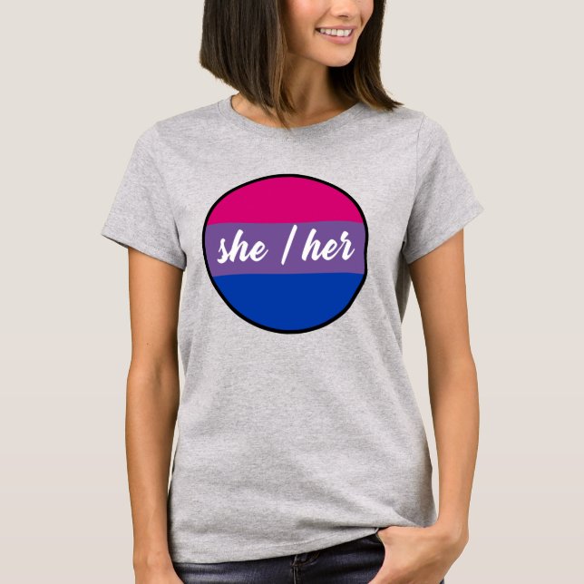 Bisexual She/Her T-Shirt (Front)