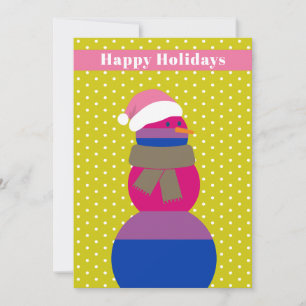 Bisexual snowman snowwoman christmas Card