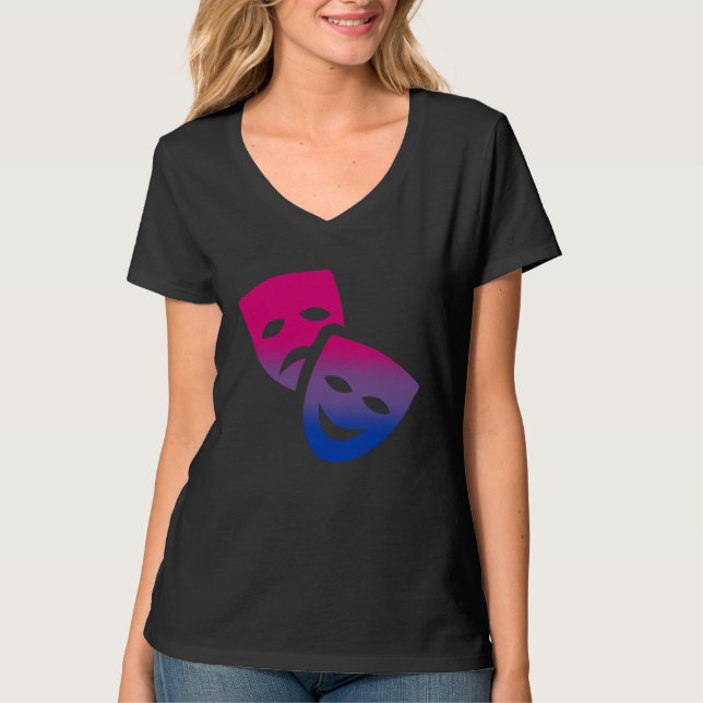 Bisexual Subtle Bi Pride LGBTQ Theatre Theater and T-Shirt (Front)