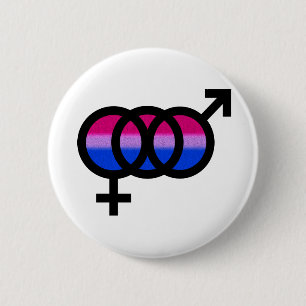 Bisexual Symbol 6 Cm Round Badge