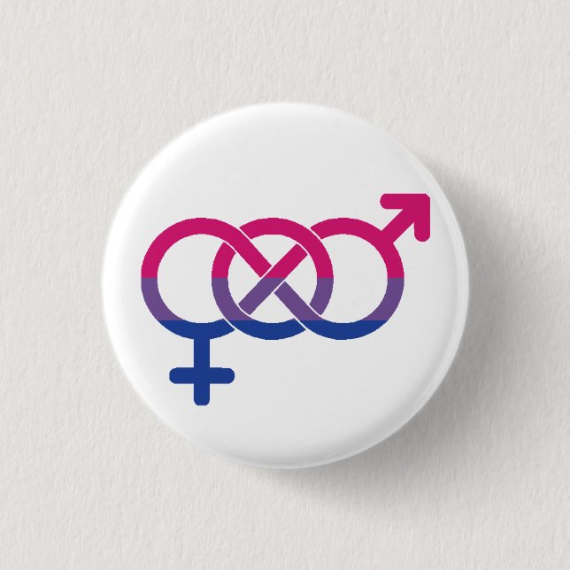 Bisexual Symbol and Flag Badge (Front)