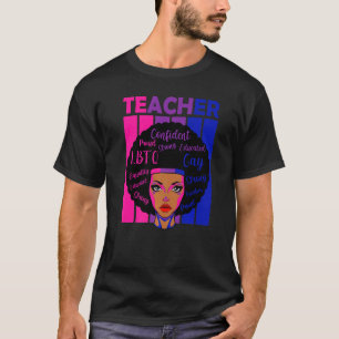Bisexual Teacher Lgbt Q Afro Woman Subtle Bi Pride T-Shirt