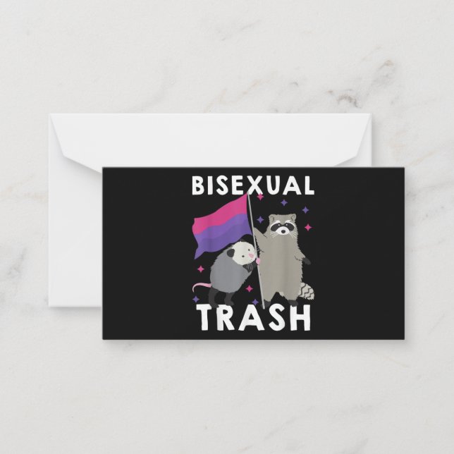 Bisexual Trash Gay Pride Rainbow LGBT Racoon Card (Front)