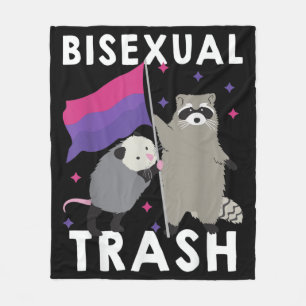 Bisexual Trash Gay Pride Rainbow LGBT Racoon Fleece Blanket