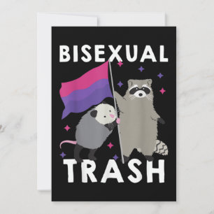 Bisexual Trash Gay Pride Rainbow LGBT Racoon Invitation