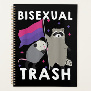 Bisexual Trash Gay Pride Rainbow LGBT Racoon Planner